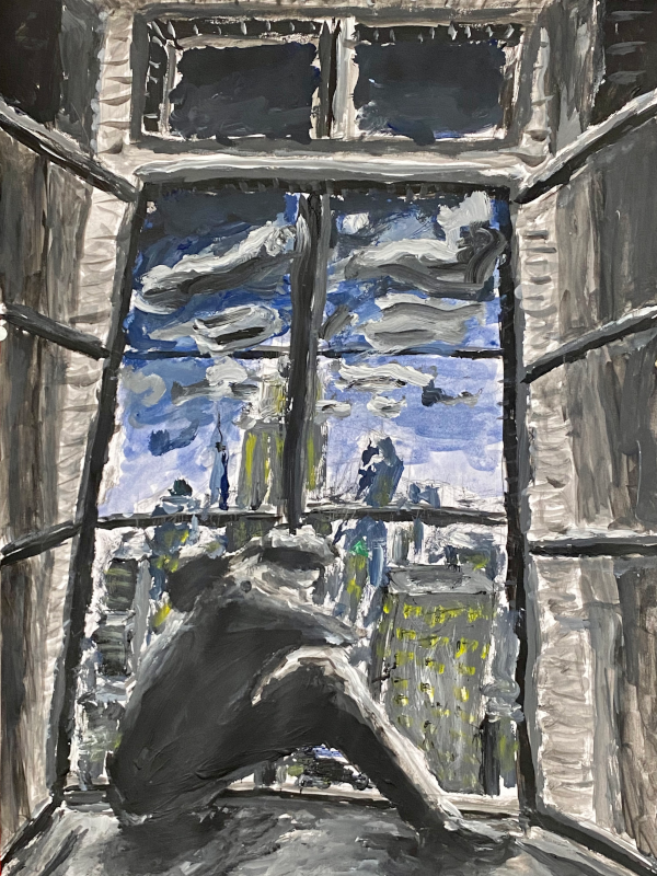 Person am Fenster